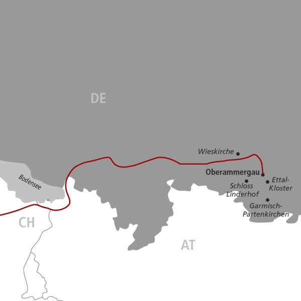 Streckenplan Winterzauber in Oberammergau - Kaufmanns Schwarb Reisen AG